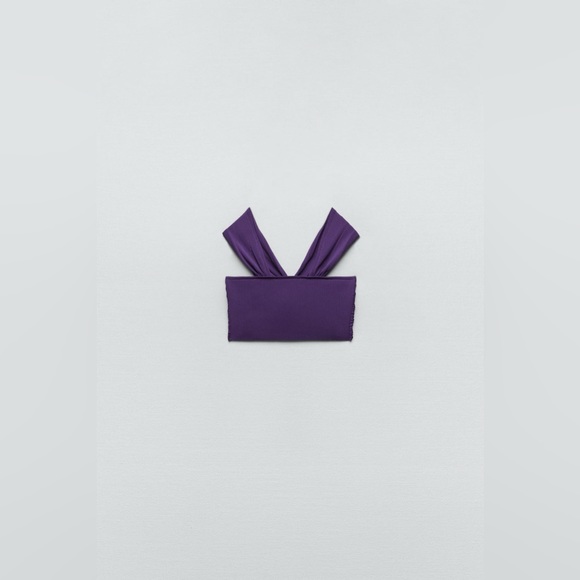 ZARA Purple Cropped Top - Picture 3 of 6